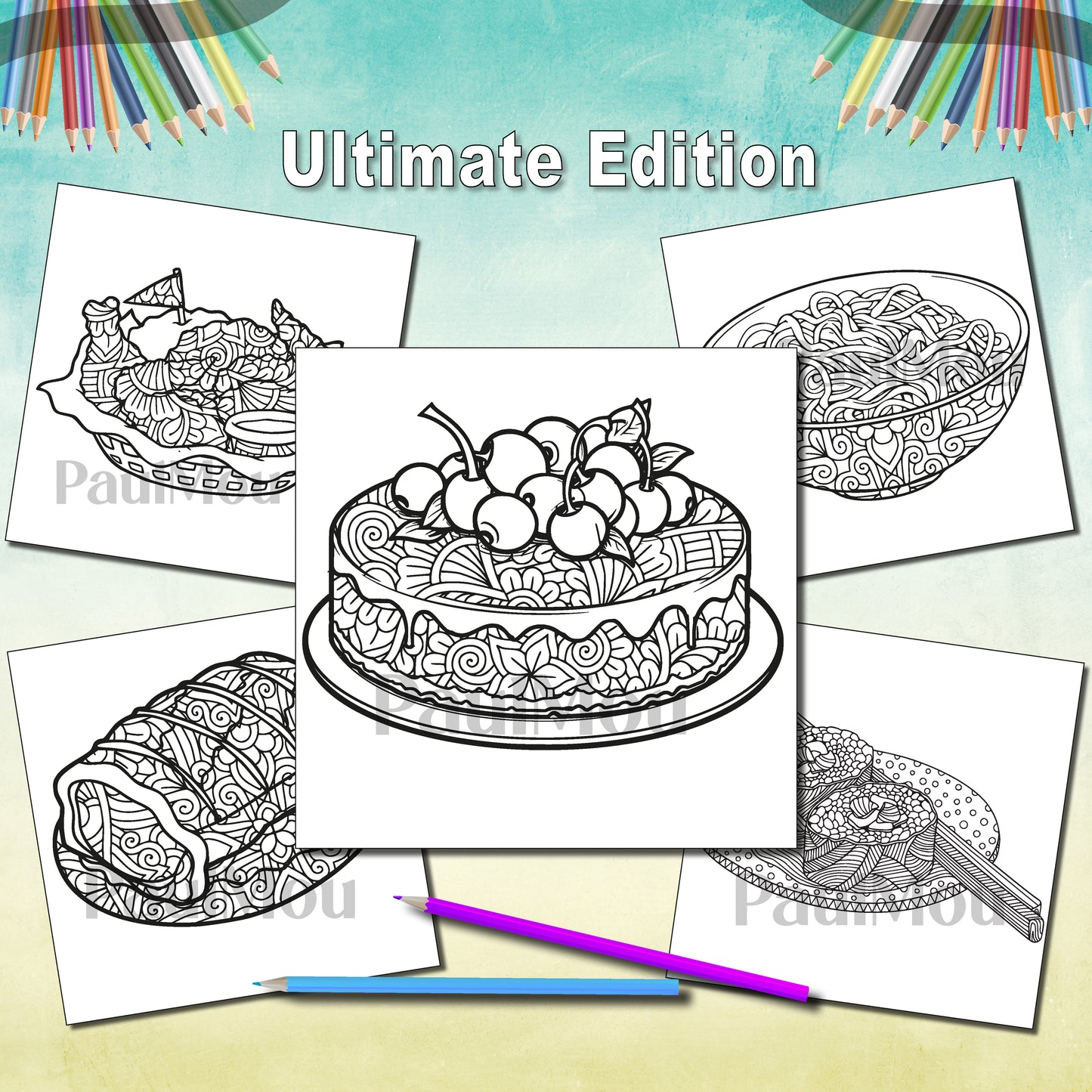 Food Mandala Coloring Book